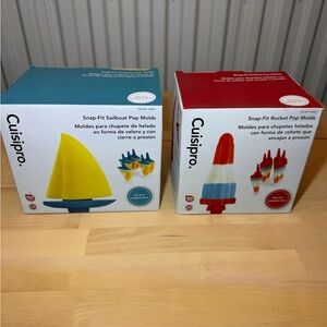 Snap-Fit Sailboat and Rocket Pop Molds - Multicolor